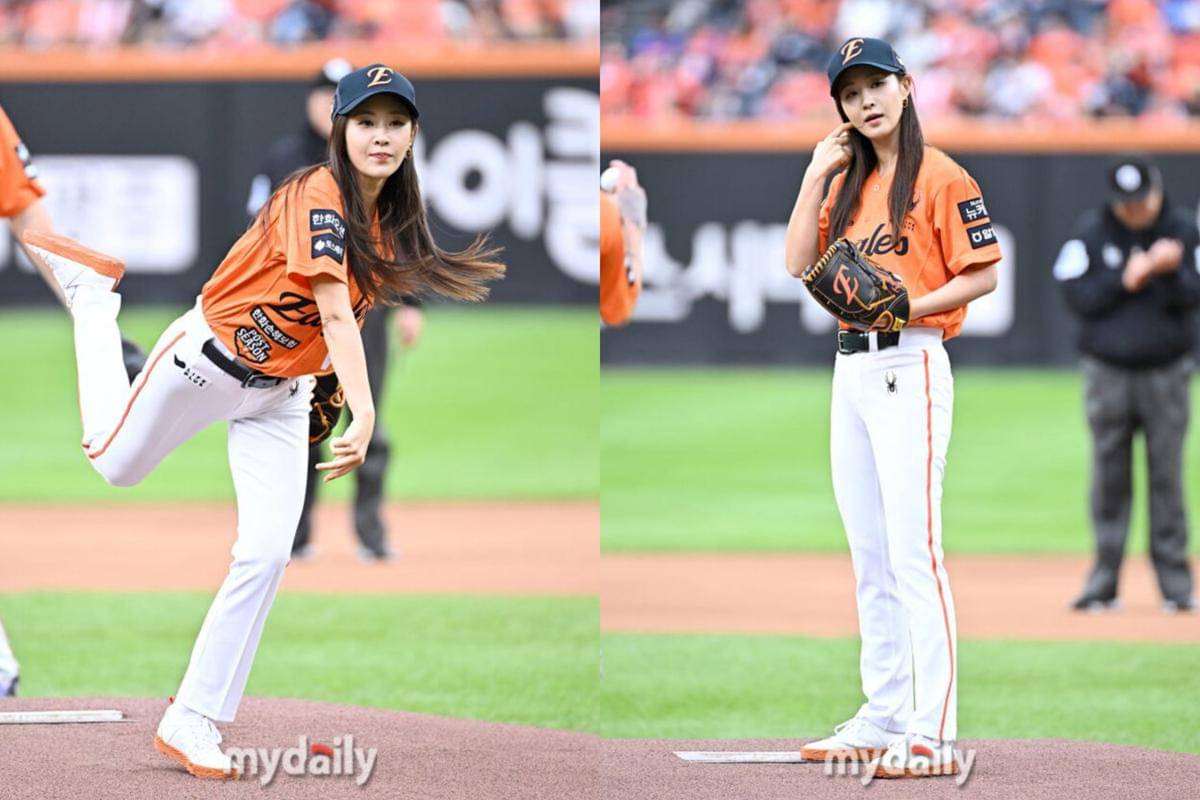potret Yuri SNSD di Baseball KBO League Postseason