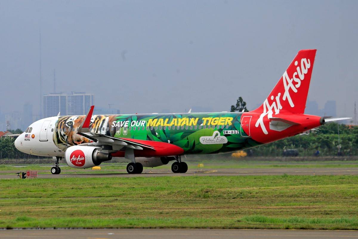 potret pesawat maskapai Air Asia