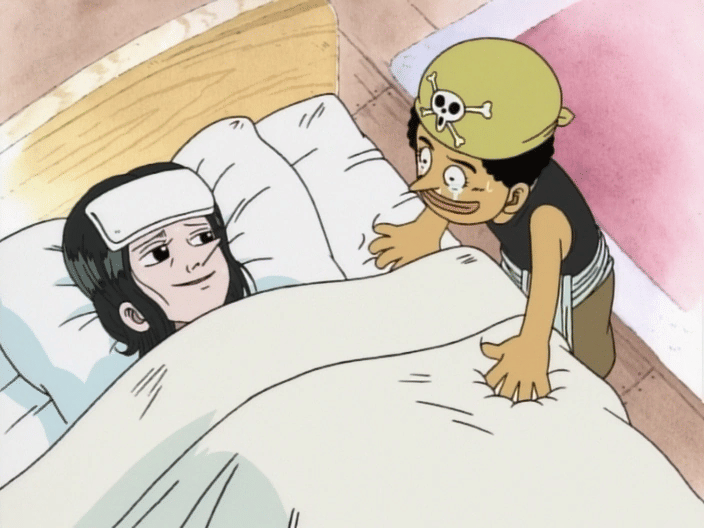 Usopp merawat ibunya.