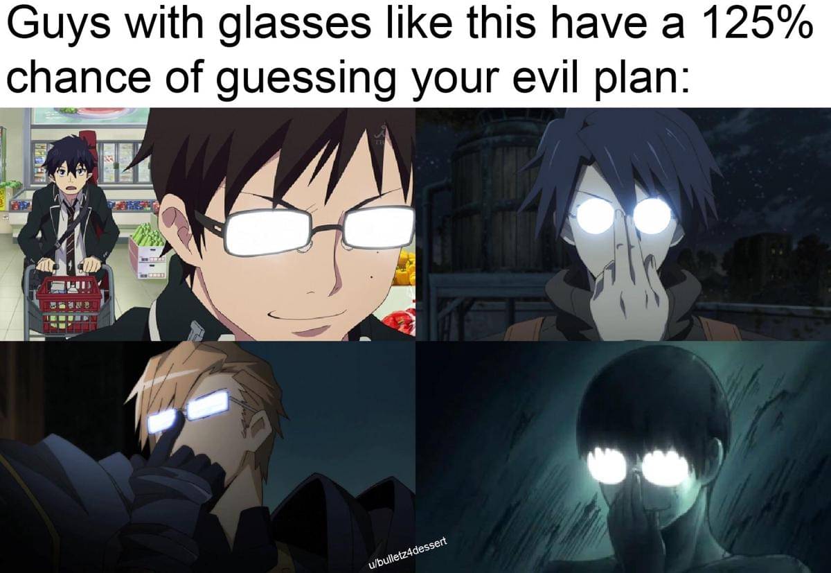 meme karakter anime berkacamata