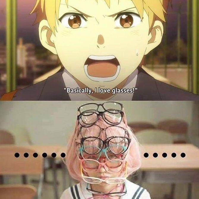 meme karakter anime berkacamata
