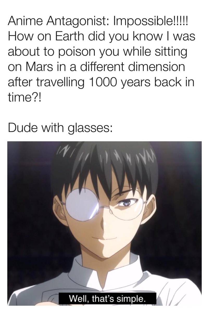 meme karakter anime berkacamata