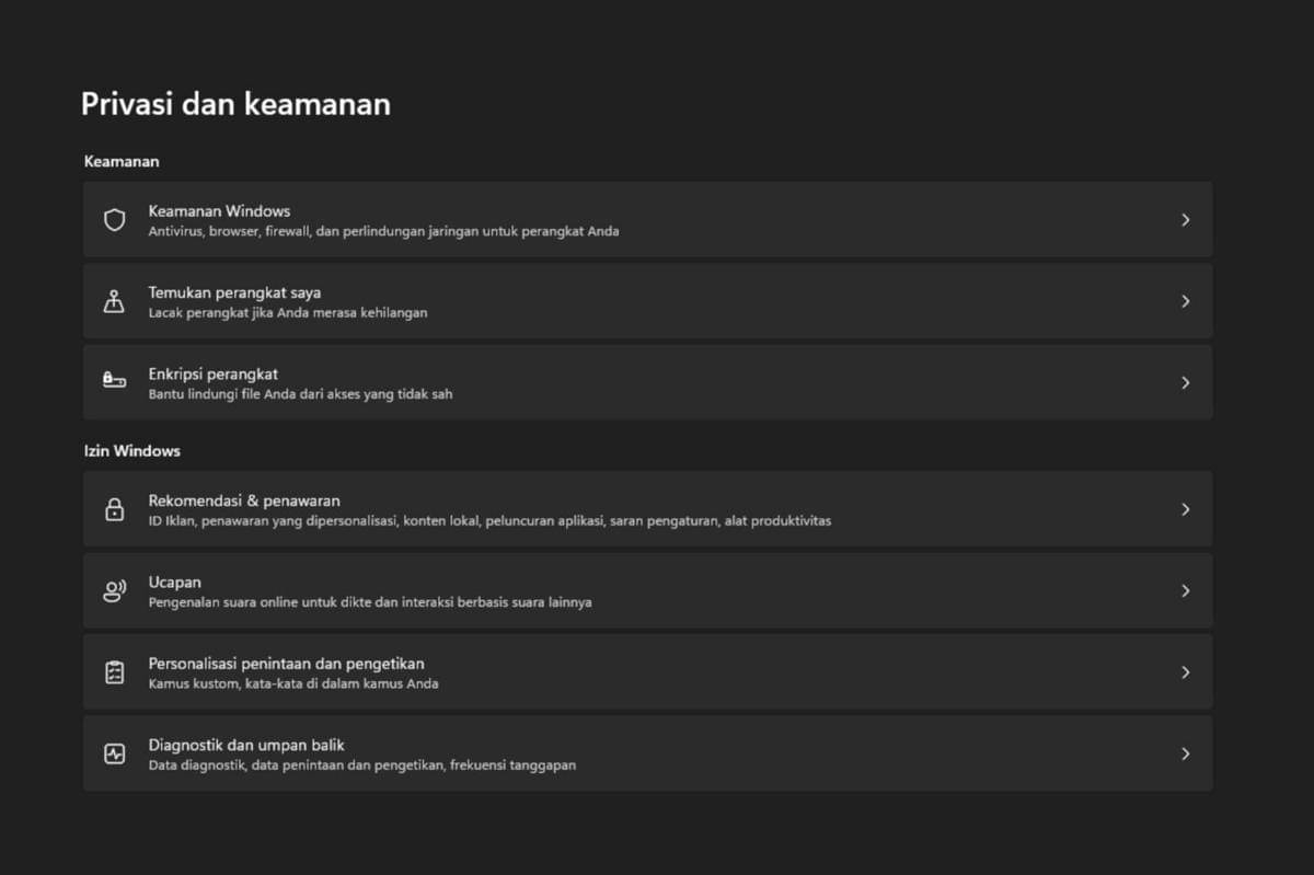fitur keamanan dan privasi