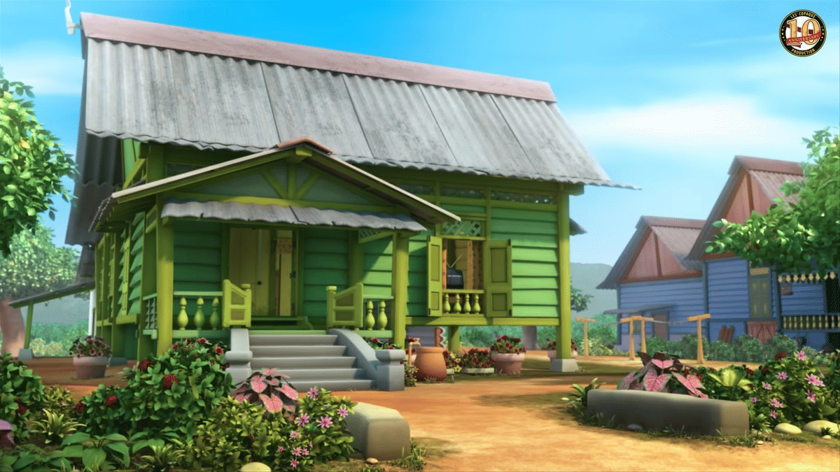 Cuplikan serial animasi Upin dan Ipin.