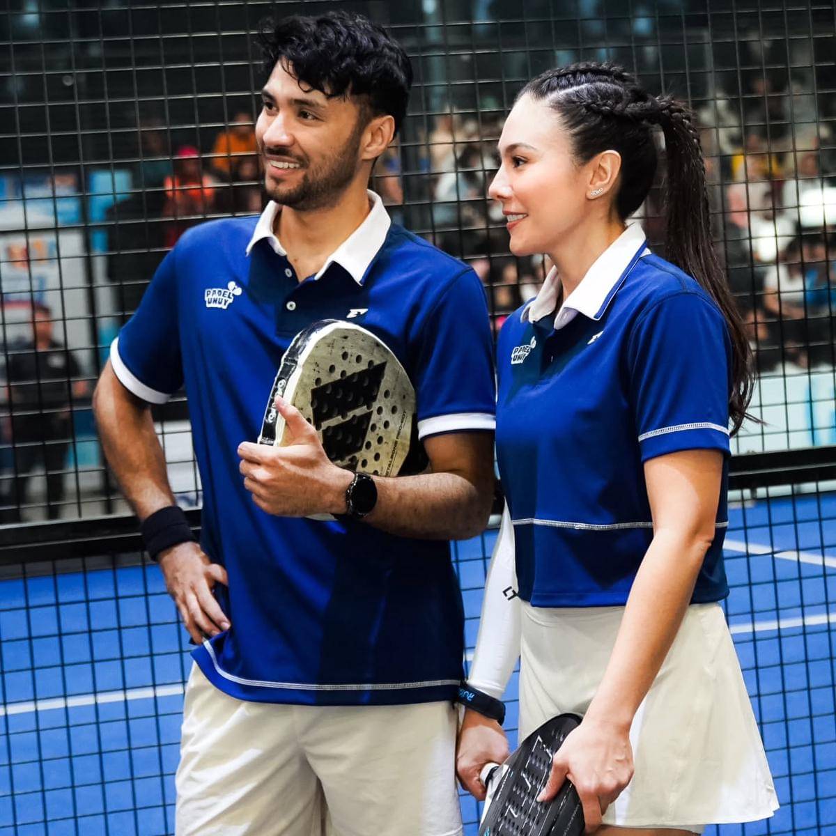 Wulan Guritno dan Refal Hady bermain padel