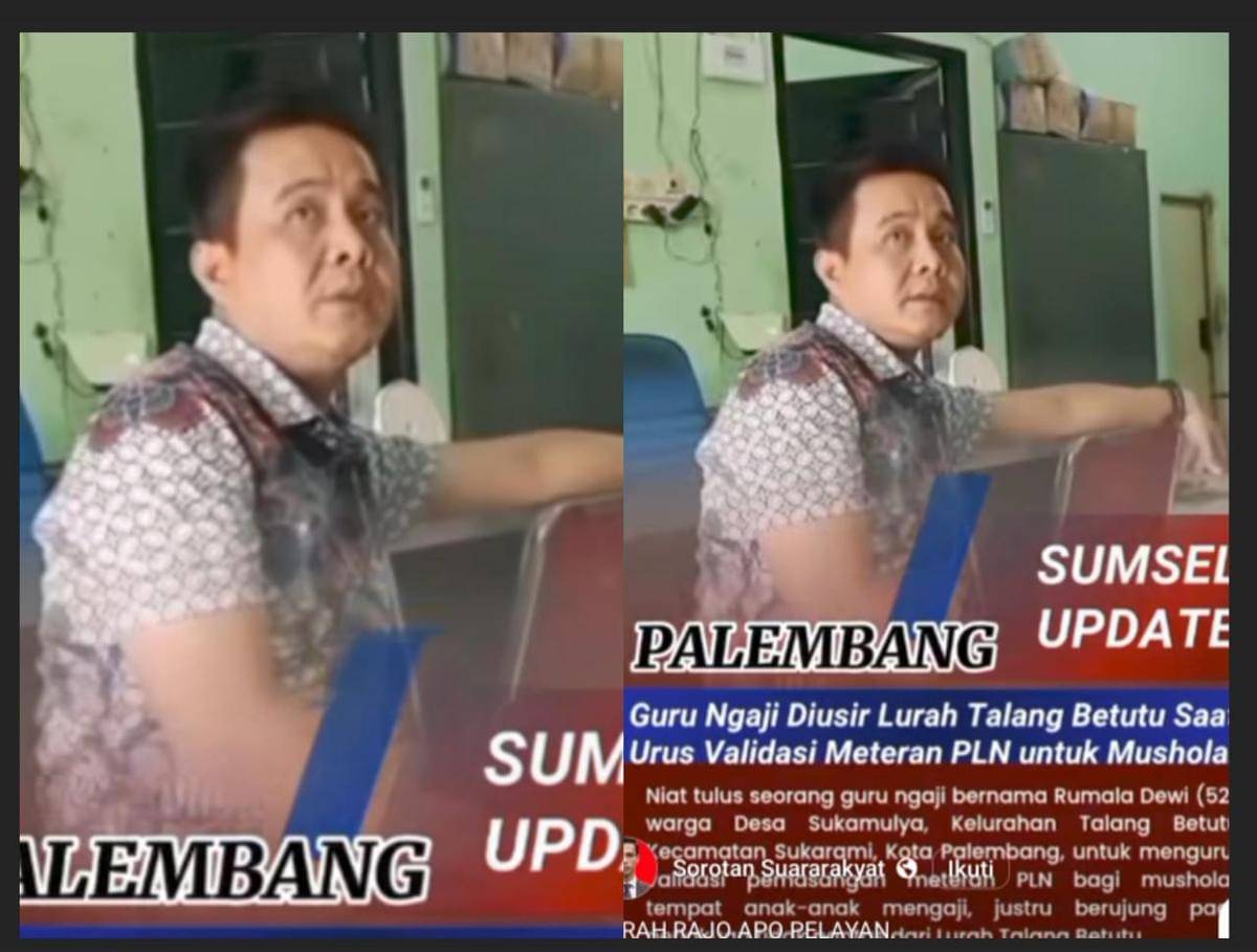 Viral video medsos: Lurah di Palembang diduga tak layani warga dengan baik (Dok. Tangkapan layar)