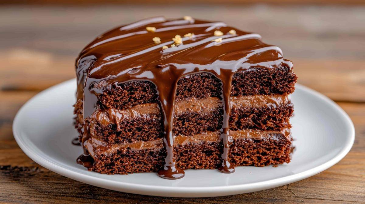 ilustrasi chocolate ganache cake