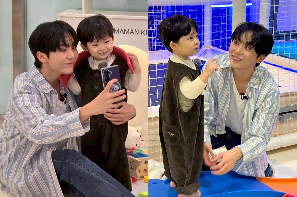 potret Seungkwan SEVENTEEN momong Baby Yijin