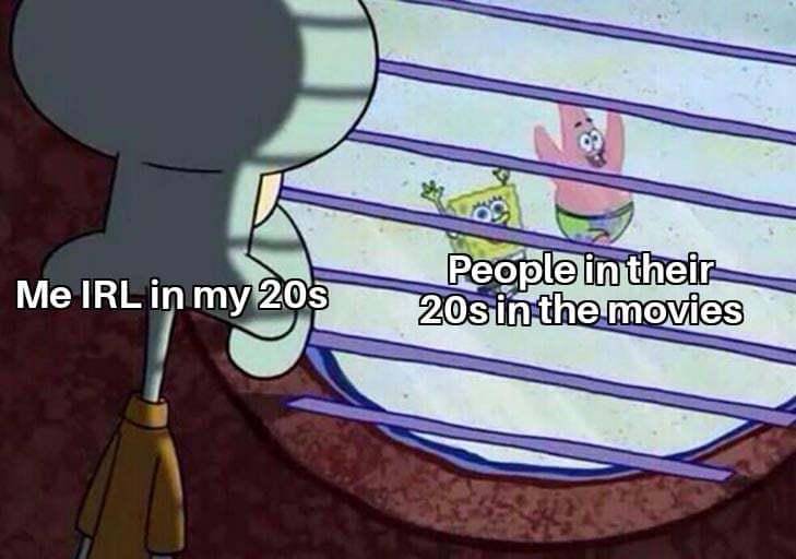 meme kartun kehidupan umur 20-an