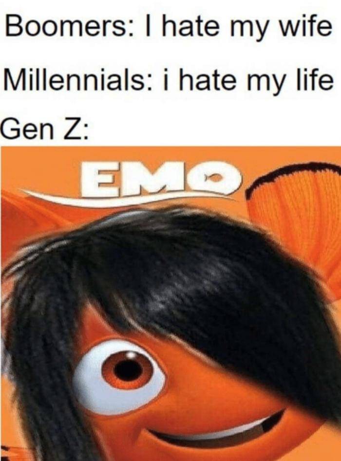 meme kartun tentang anak emo