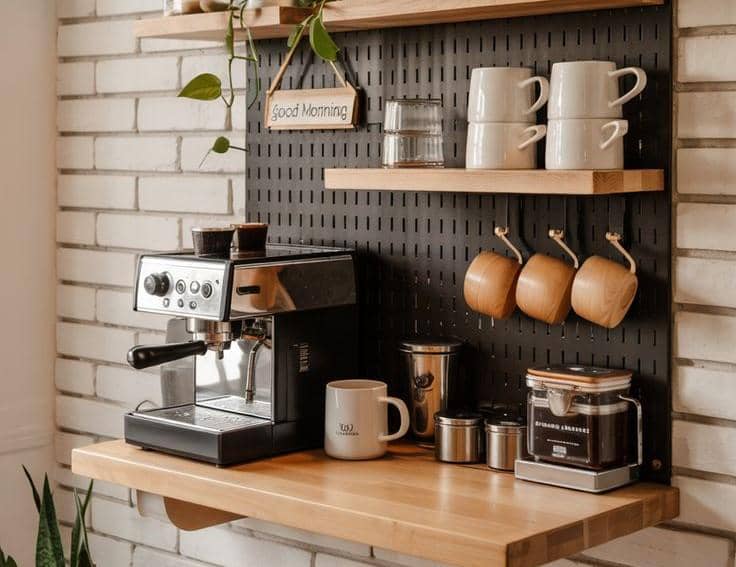 Ide kopi bar menempel di dinding