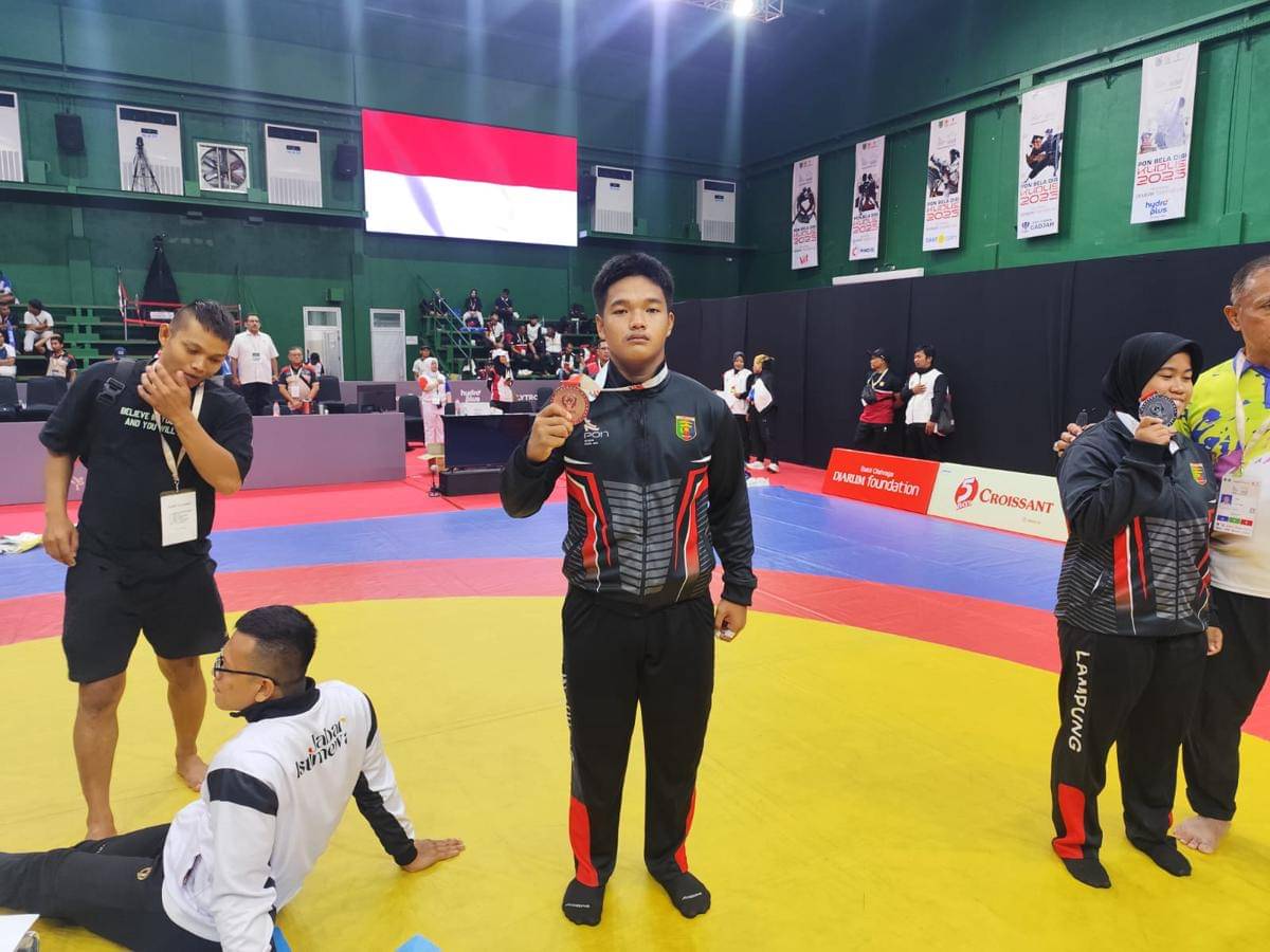 Atlet Sambo Lampung, Sbastian Ammar yang meraih Perunggu di PON Beladiri Kudus. (IDN Times/Muhaimin)
