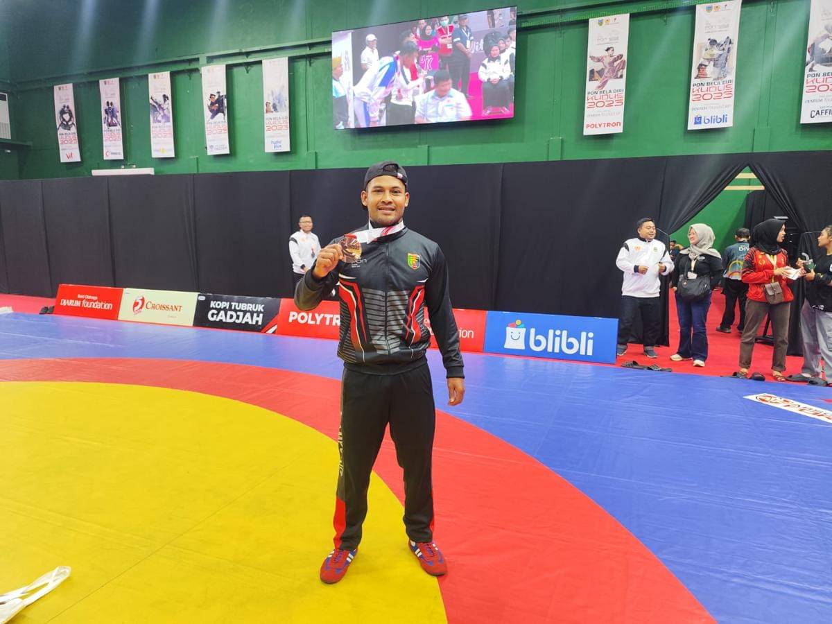 Atlet Sambo Lampung, Hadi Prayitno yang meraih medali Perunggu di PON Beladiri Kudus. (IDN Times/Muhaimin)