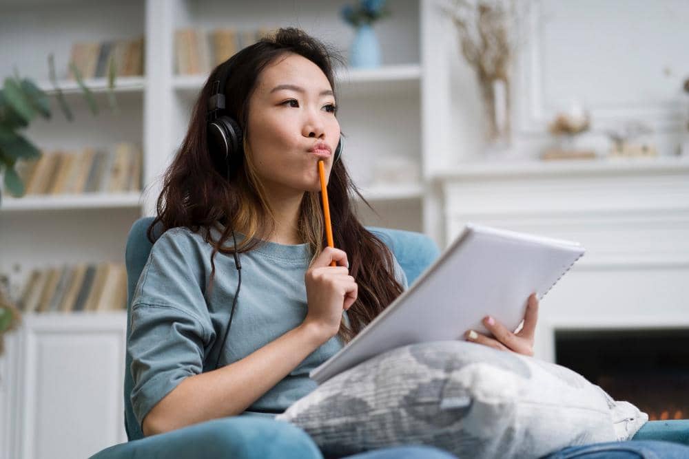 Ilustrasi perempuan berpikir