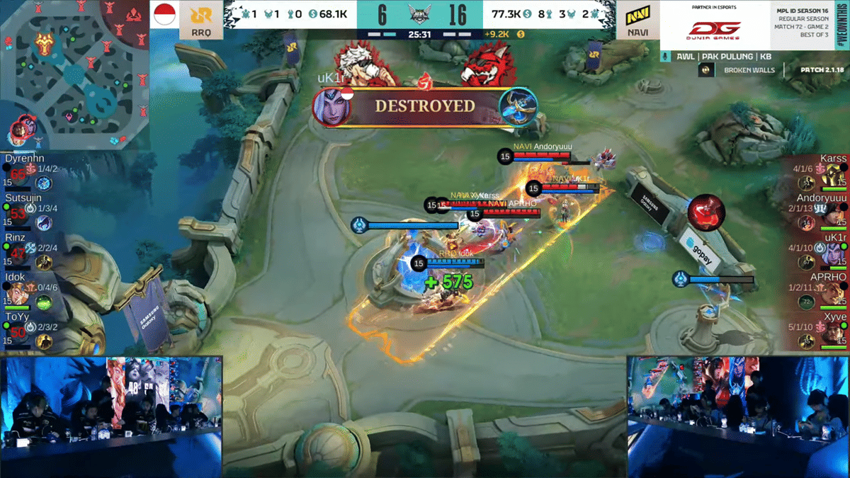 momen terakhir RRQ sebelum dikalahkan NAVI pada game 2