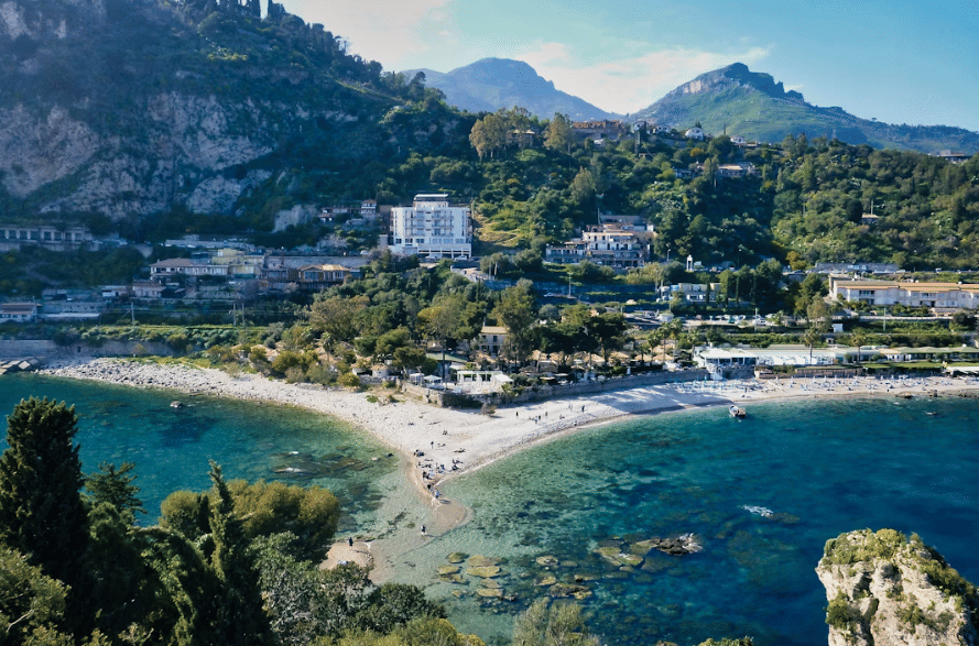 potret Isola Bella, Taormina, Italia