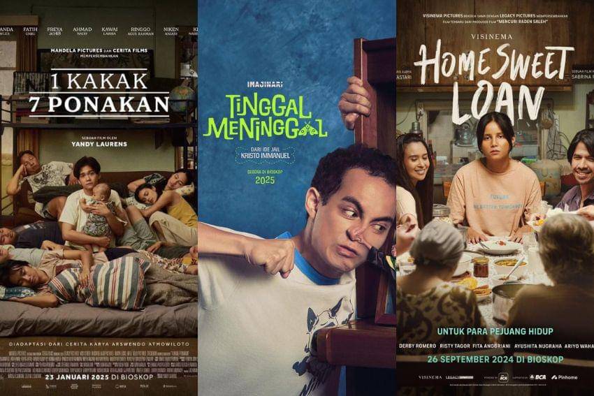 berbagai poster film (dok. Cerita Films/1 Kakak 7 Ponakan | dok. Imajinari/Tinggal Meninggal | dok. Visinema/Home Sweet Loan)