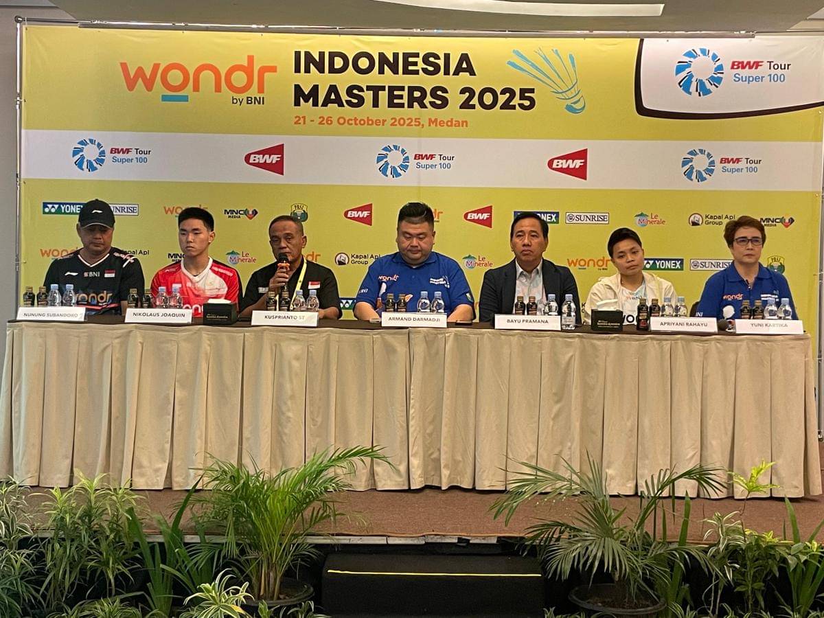 Konferensi pers Indonesia Masters 2025, Senin (20/10/2025) (dok.istimewa)