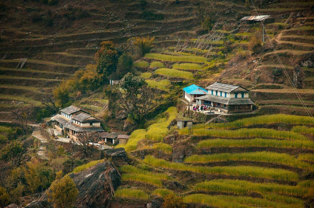 Potret jalur Annapurna Circuit Trek, Nepal