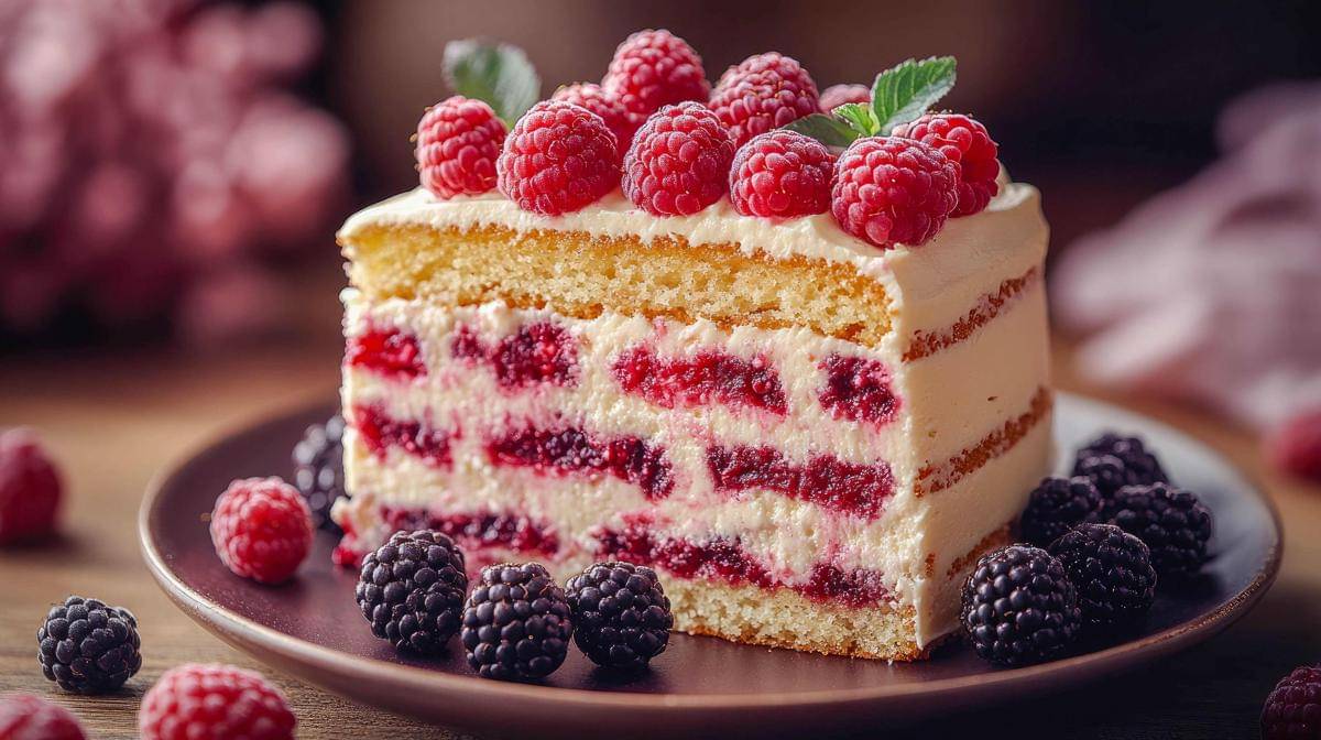 ilustrasi raspberries cake