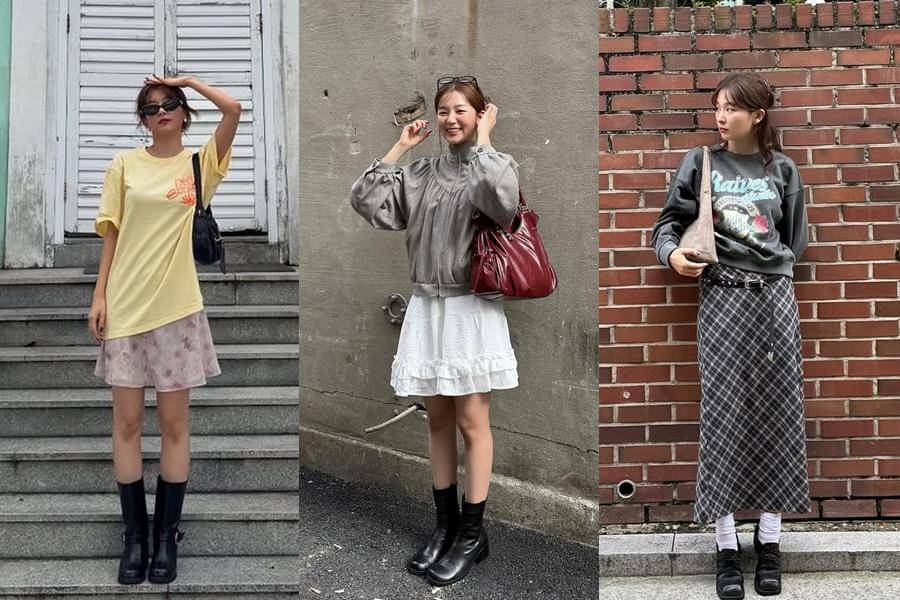 mix and match rok untuk gaya keren ala Seulgi Red Velvet