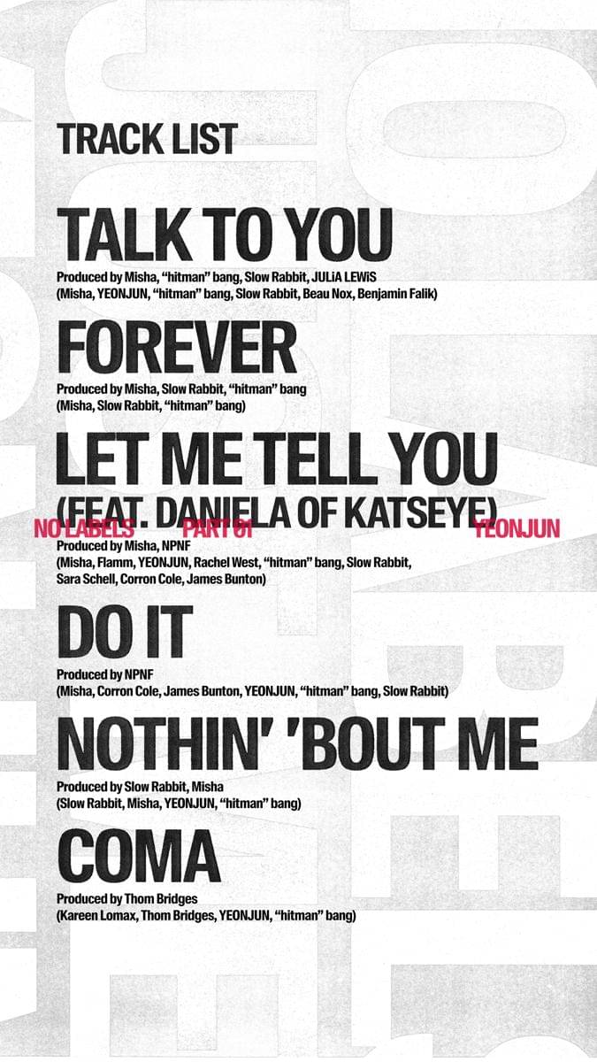 poster tracklist album NO LABELS: PART 01