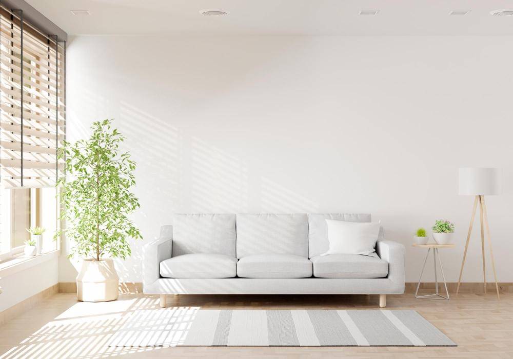 Sofa di ruang tamu dengan tanaman