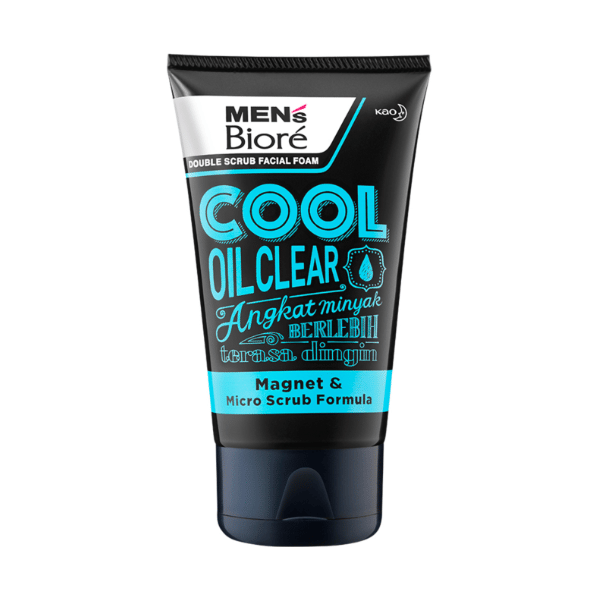 Men's Biore Double Scrub Facial Foam Cool Oil Clear