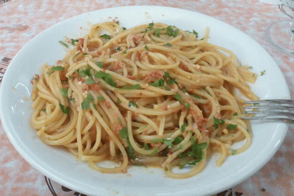 potret spaghetti ai ricci di mare