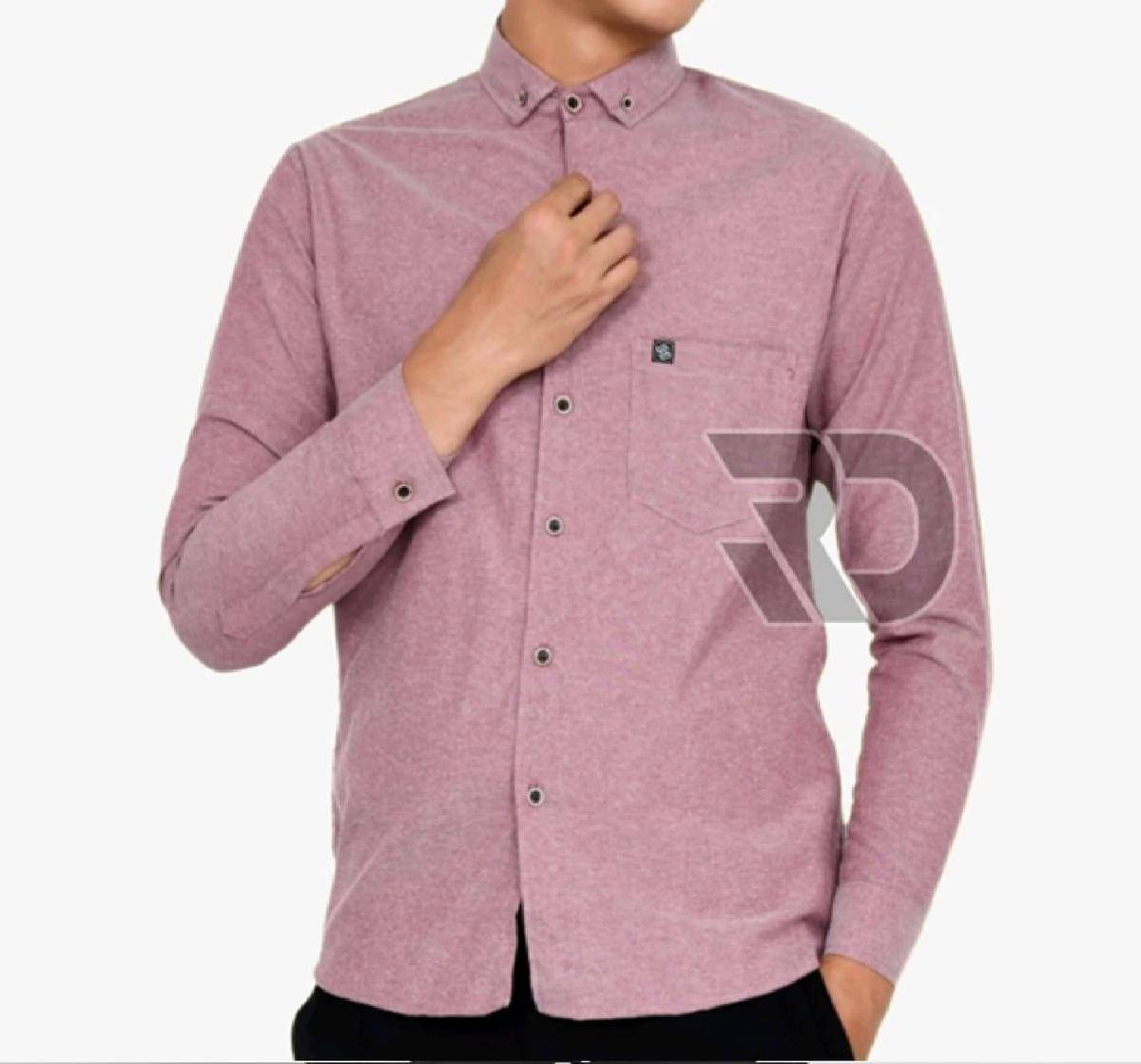 Super Simple Kemeja Pria Lengan Panjang Peach