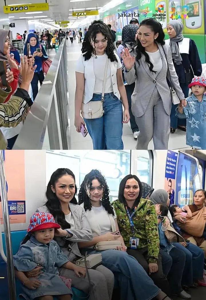 keluarga artis naik MRT (instagram.com/krisdayantilemos)