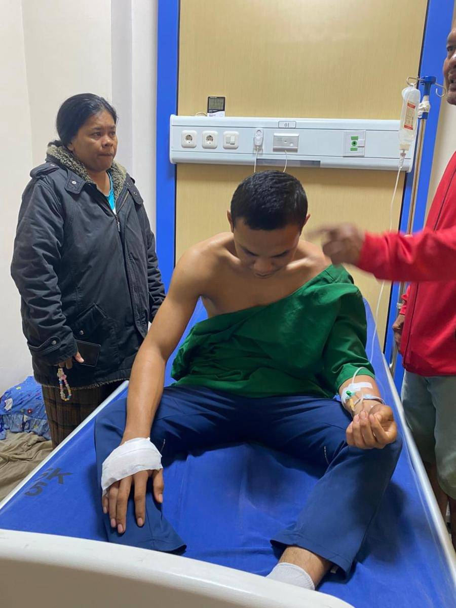 Aldi, atlet judo Sumut yang jadi korban begal tengah menjalani perawatan di rumah sakit (dok.istimewa)