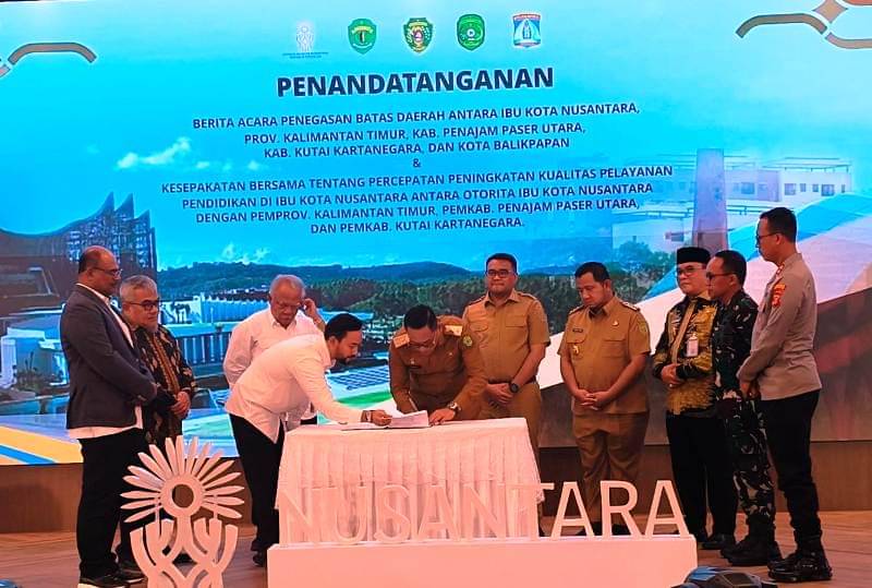 Wagub Kaltim, Seno Aji tandatangai BAP Batas IKN dan BAP kerjasama pendidikan