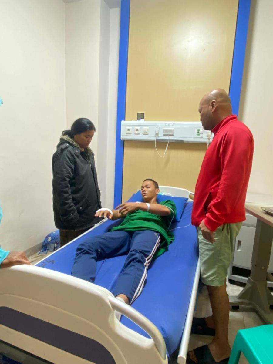 Aldi, atlet judo Sumut yang jadi korban begal tengah menjalani perawatan di rumah sakit (dok.istimewa)