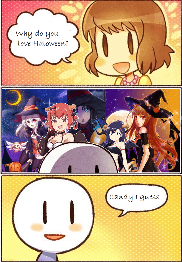 meme anime tentang Halloween