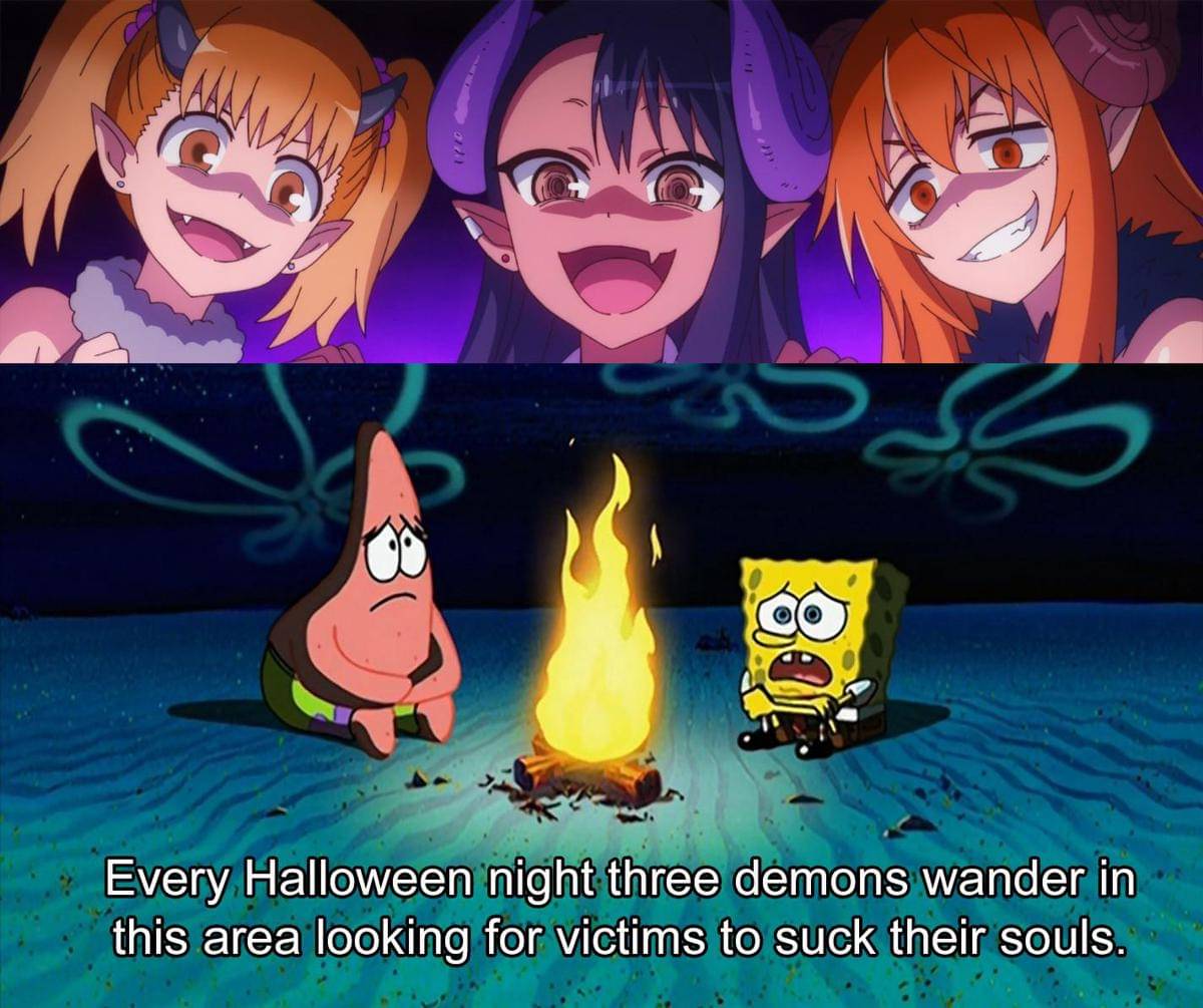 meme anime tentang Halloween