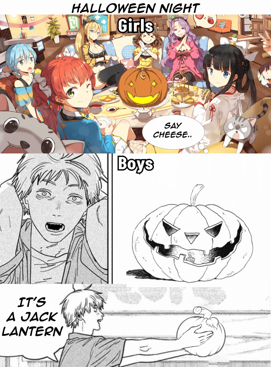 meme anime tentang Halloween