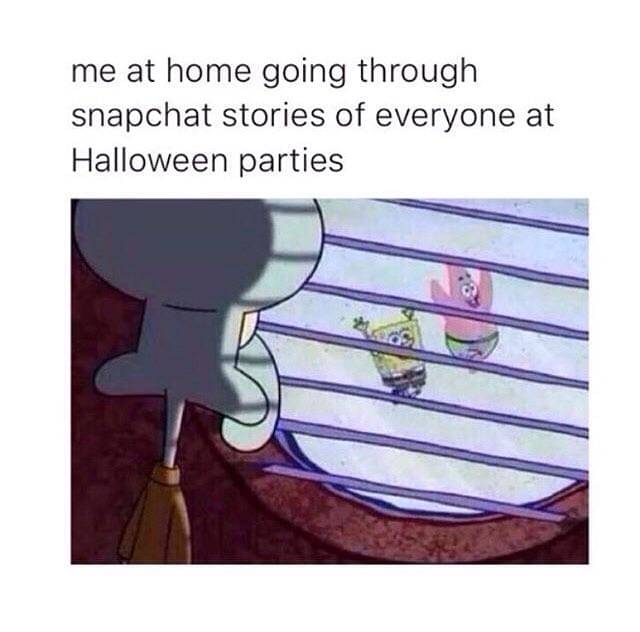 meme SpongeBob tentang Halloween