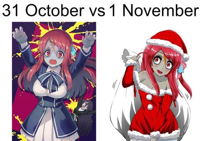 meme anime tentang Halloween