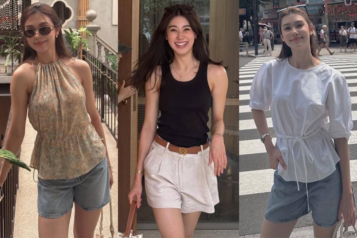 potret ide OOTD kasual pakai mini pants ala Lorena Schuett