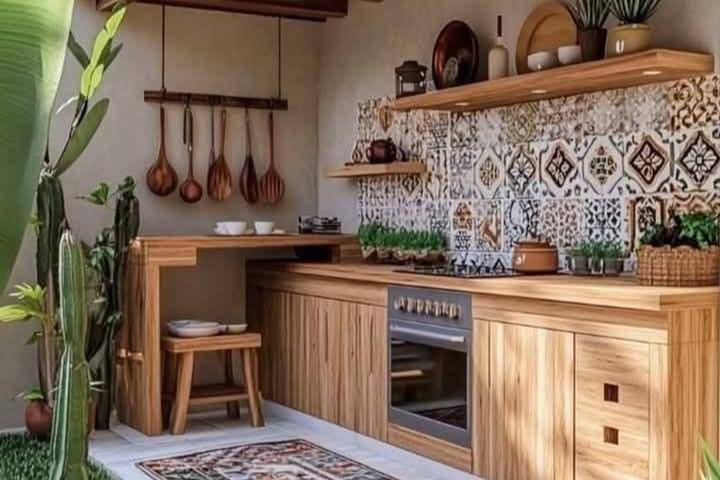 Ide desain dapur bermotif