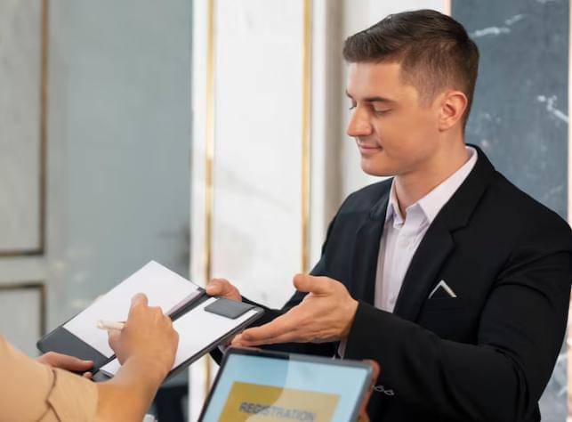 Ilustrasi resepsionis hotel