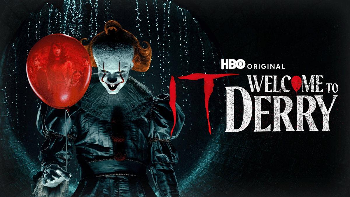 Pennywise dalam poster serial It – Welcome to Derry