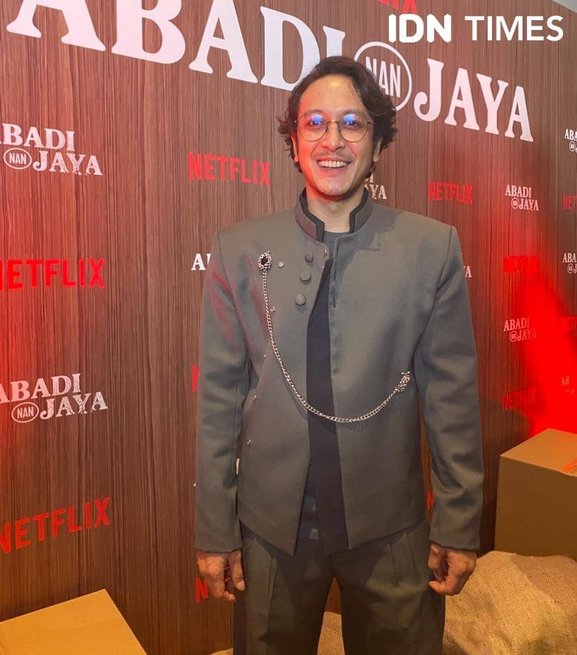 Dimas Anggara di screening film Abadi Nan Jaya di XXI Epicentrum, Rabu (22/10/2025)