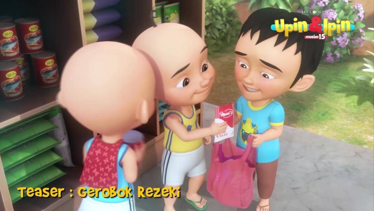 Cuplikan episode Gerobok Rezeki di serial Upin & Ipin