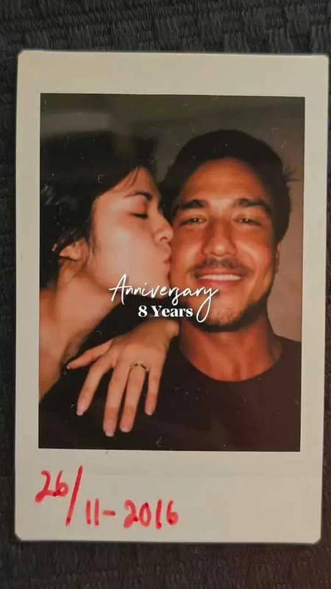 Potret postingan anniversary ke-8 Raisa dan Hamish Daud yang dihapus