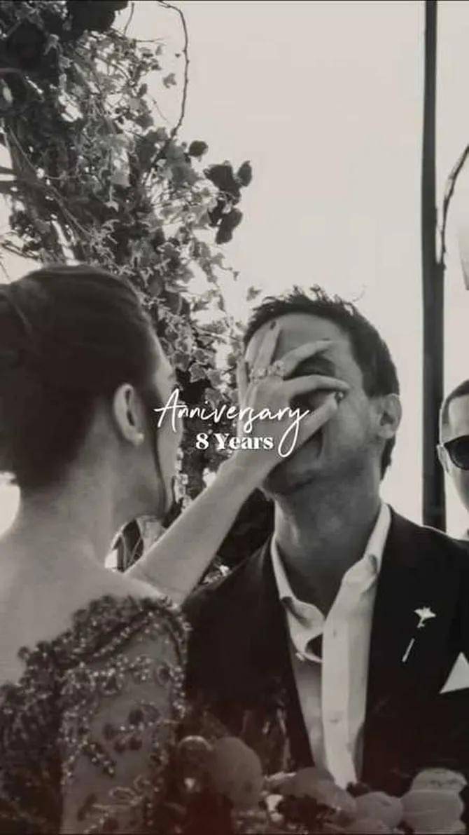Potret postingan anniversary ke-8 Raisa dan Hamish Daud yang dihapus