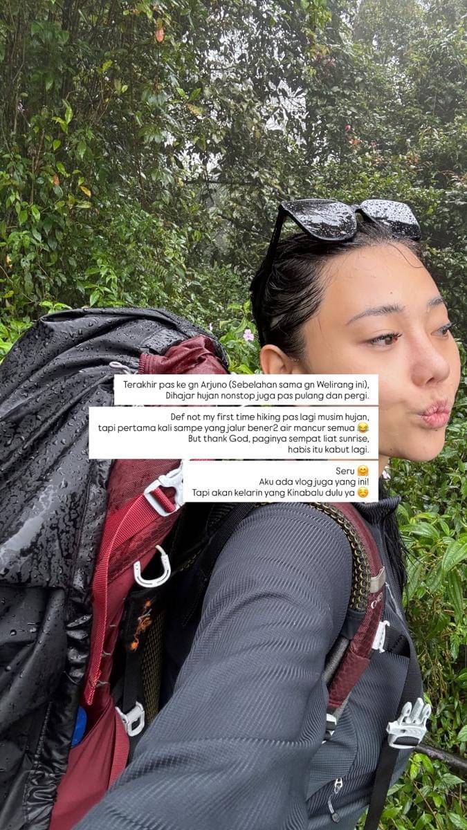 Wendy Walters mendaki Gunung Welirang