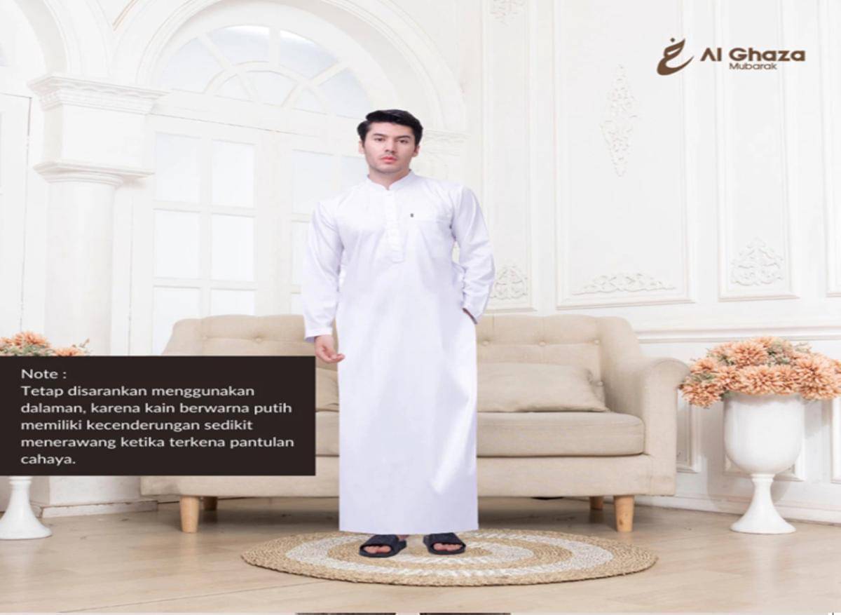 Alghaza Mubarak Gamis Ahmad Dewasa White