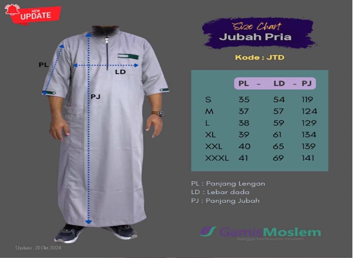 Jubah Pria Lengan 3/4 Ar-Rosyad